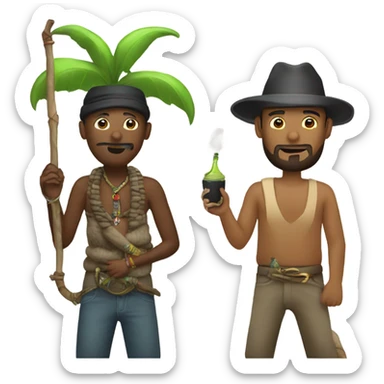 Create hooka and man in mountin sticker