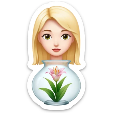 Lily in glass vase sticker