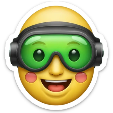 laughing crying emoji with night vision goggles sticker