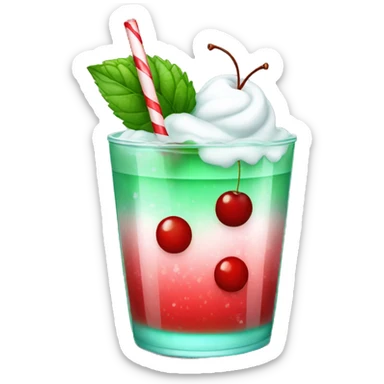 Peppermint soda with a cherry sticker