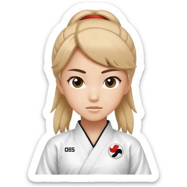 A girl in a teakwondo  sticker
