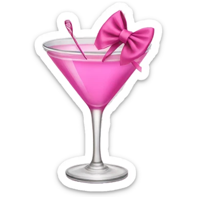 pink bows on a martini cup sticker