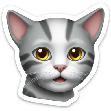 A cat with a iron sticker