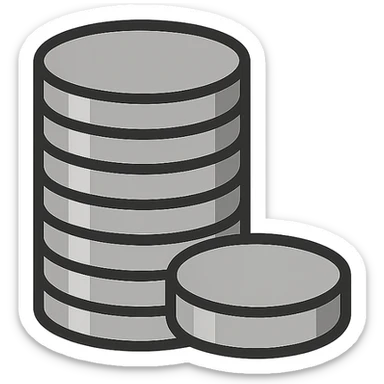 stack of coins, minimalistic, green gold and white color scheme, clean lines sticker