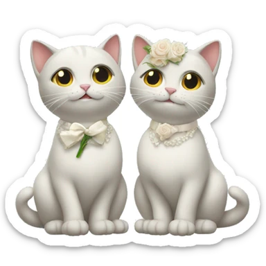 two cats getting married  sticker
