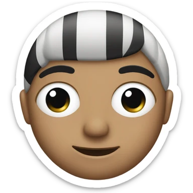Emoji with black stripes under eye sticker