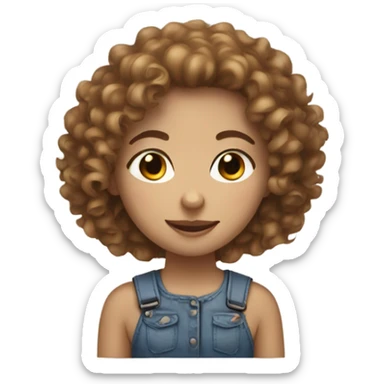 pale brown curly haired girl sticker