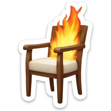 chair with fire sticker