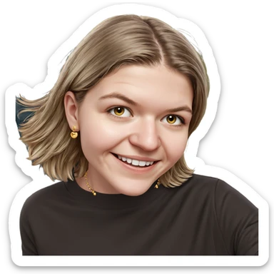 smiling girl outdoors with jewelry sticker