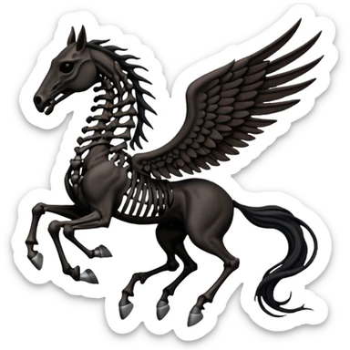thestral: Winged horses visible only to those who have witnessed death and understand its significance. Can u make it thinner? Like an achal tekkine? sticker