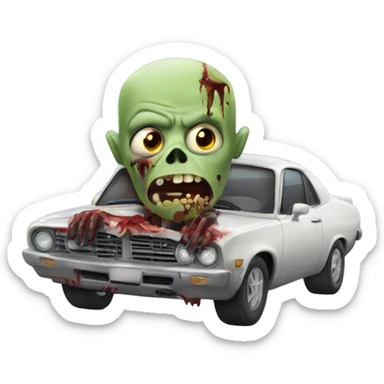 Zombie in a fast car sticker