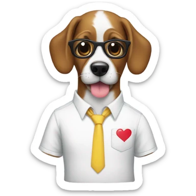 Dog wearing I heart gays shirt  sticker