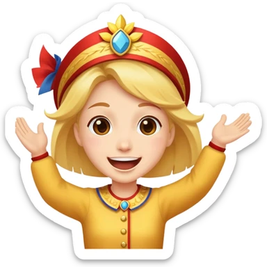 face cheering at a parade, joyful expression sticker
