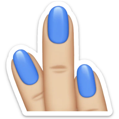 Blue painted finger nails  sticker