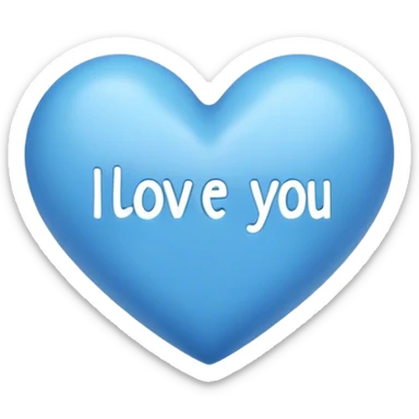 Blue heart either the words I Love You Ry sticker