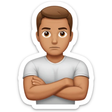 man crossing arms serious sticker