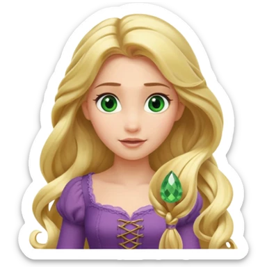 tangled disney rapunzel fair skin green eyes blonde hair  sticker