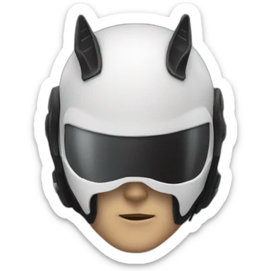 Un chauve evec un casque sticker