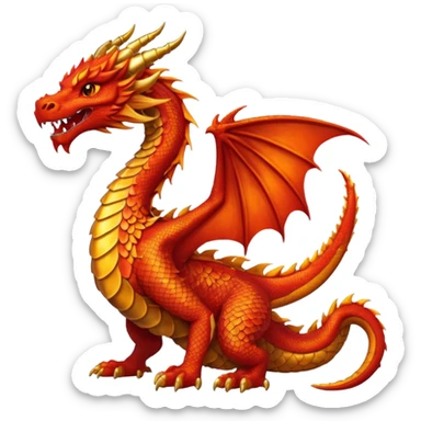 Beautiful royal looking but fiery dragon sticker