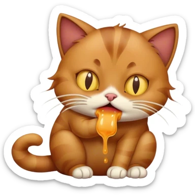 Cat vomiting  sticker