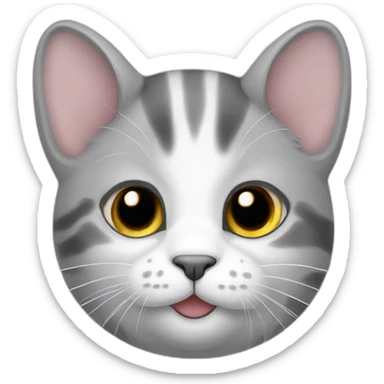 cat, chinchilla, white and gray sticker