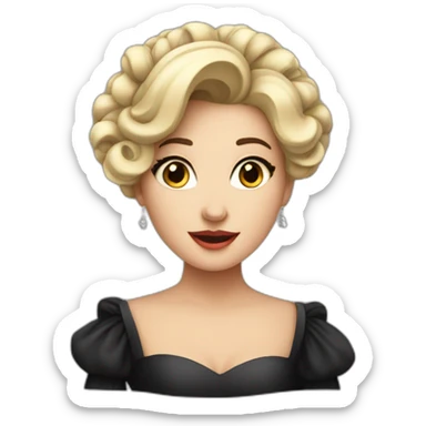 young beautiful female opera singer singing aria sticker