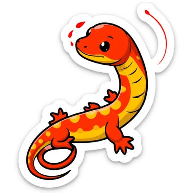 salamander black with fiery red flashes on the scales sticker