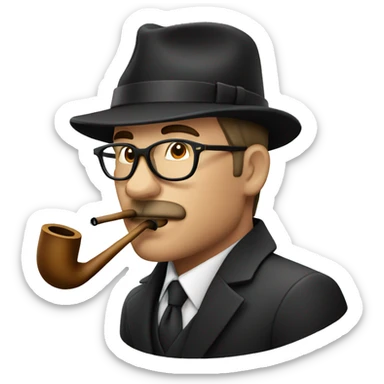 stylish male smoking pipe sticker