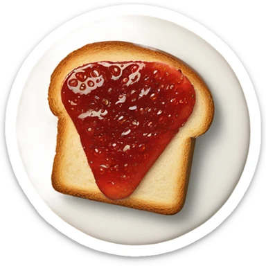 Strawberry jam on the slice bread sticker