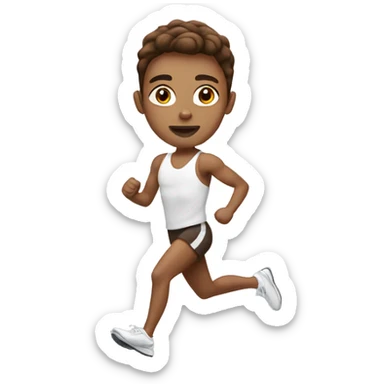 white runner with brown hair sticker