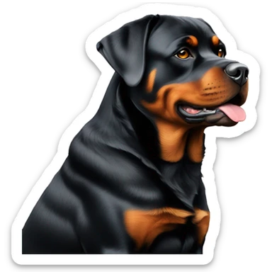Rottweiler sitting full pose sticker