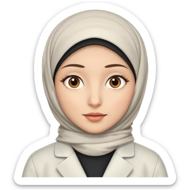 Hijab white caot sticker