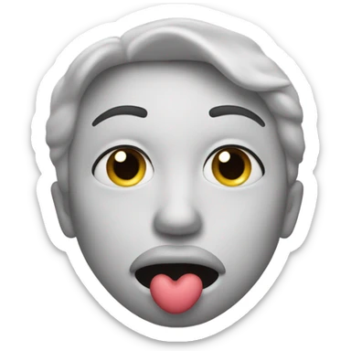 Emoji face blowing a kiss with hand sticker
