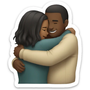girl and guy hugging  sticker