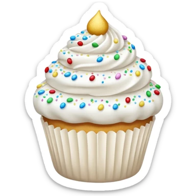 Glitter White Cupcake sticker