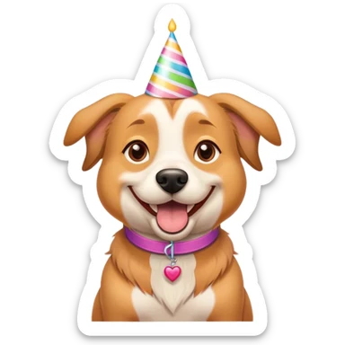 Nala the dog saying happy birthday sticker