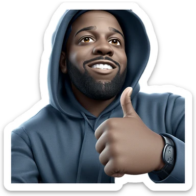 confident boy giving thumbs up sticker