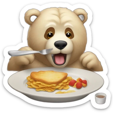 Ours qui mange un Big repas sticker