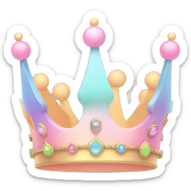 Pastel colorful crown sticker