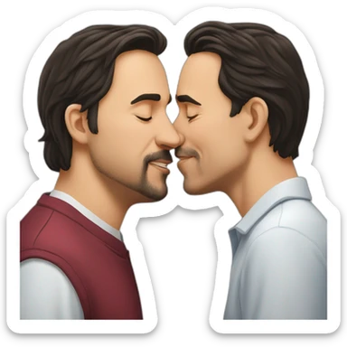 pablo iglesias and pedro sanchez kissing sticker
