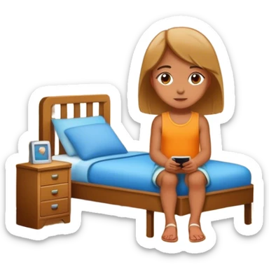 girl living in a small room sticker