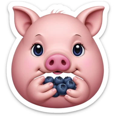 pig blueberries sticker