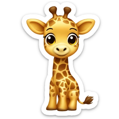 Baby giraffe trying to stand  sticker