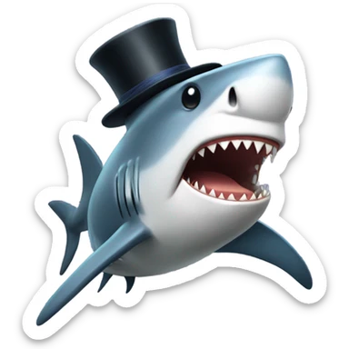 shark with tophat sticker