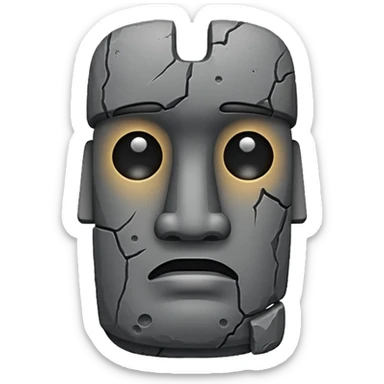 moai emoji with tear sticker