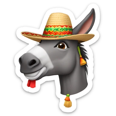 donkey with a mexican hat sticker
