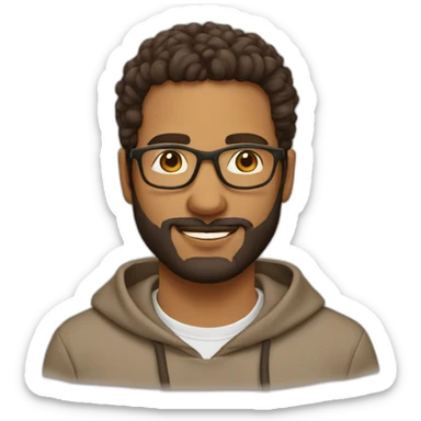 brown-moroccan-person-glasses-hoodie-beardless sticker