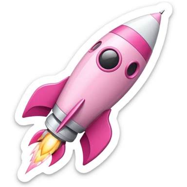 mix light pink dark pink and white girly phone rocket sticker