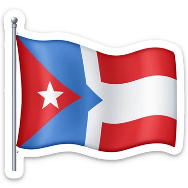 Emoji du drapeau de la Yougoslavie avec un drapeau en ligne comme celui de l’Allemagne avec en haut du bleu au milieu du blanc avec un étoile et en bas du rouge  sticker