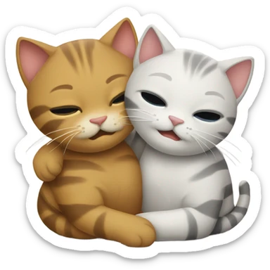 Two cats hugging sticker